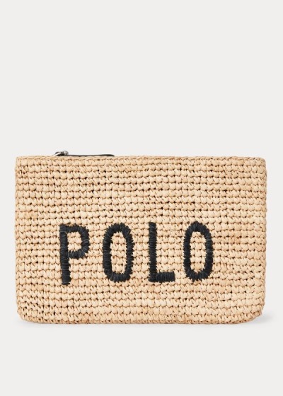 Women's Polo Ralph Lauren Polo Raffia Pouch | 157904YZX